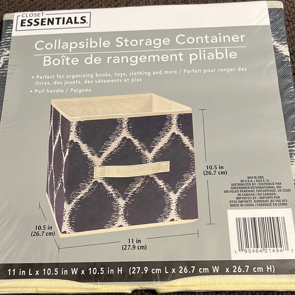 New Set 4 Closet Essentials Harvest Smokey Grey Collapsible Storage Containers
